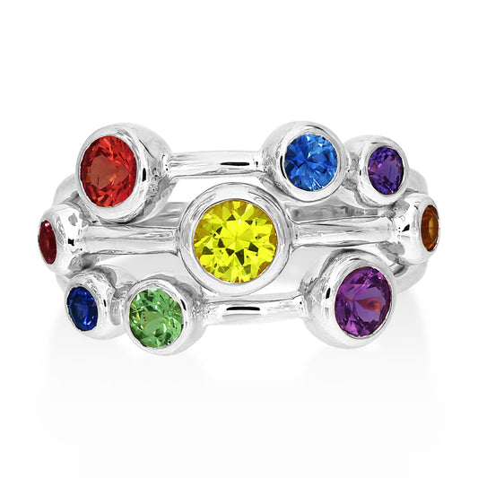 Multi-colour Sapphire Ring