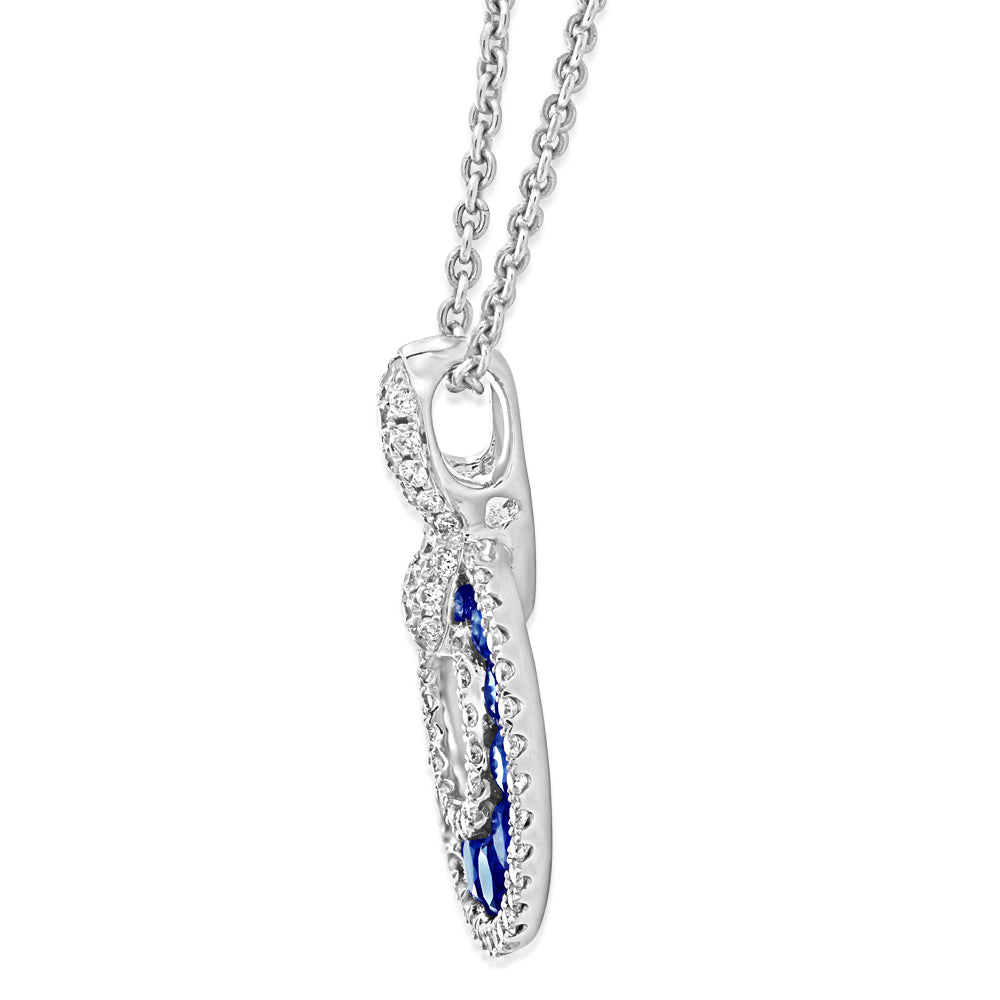 Circle of life Design Sapphire and Diamond Pendant