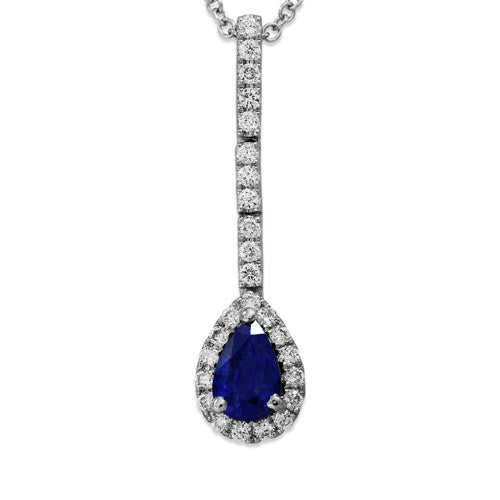 Sapphire and Diamond Drop Pendant