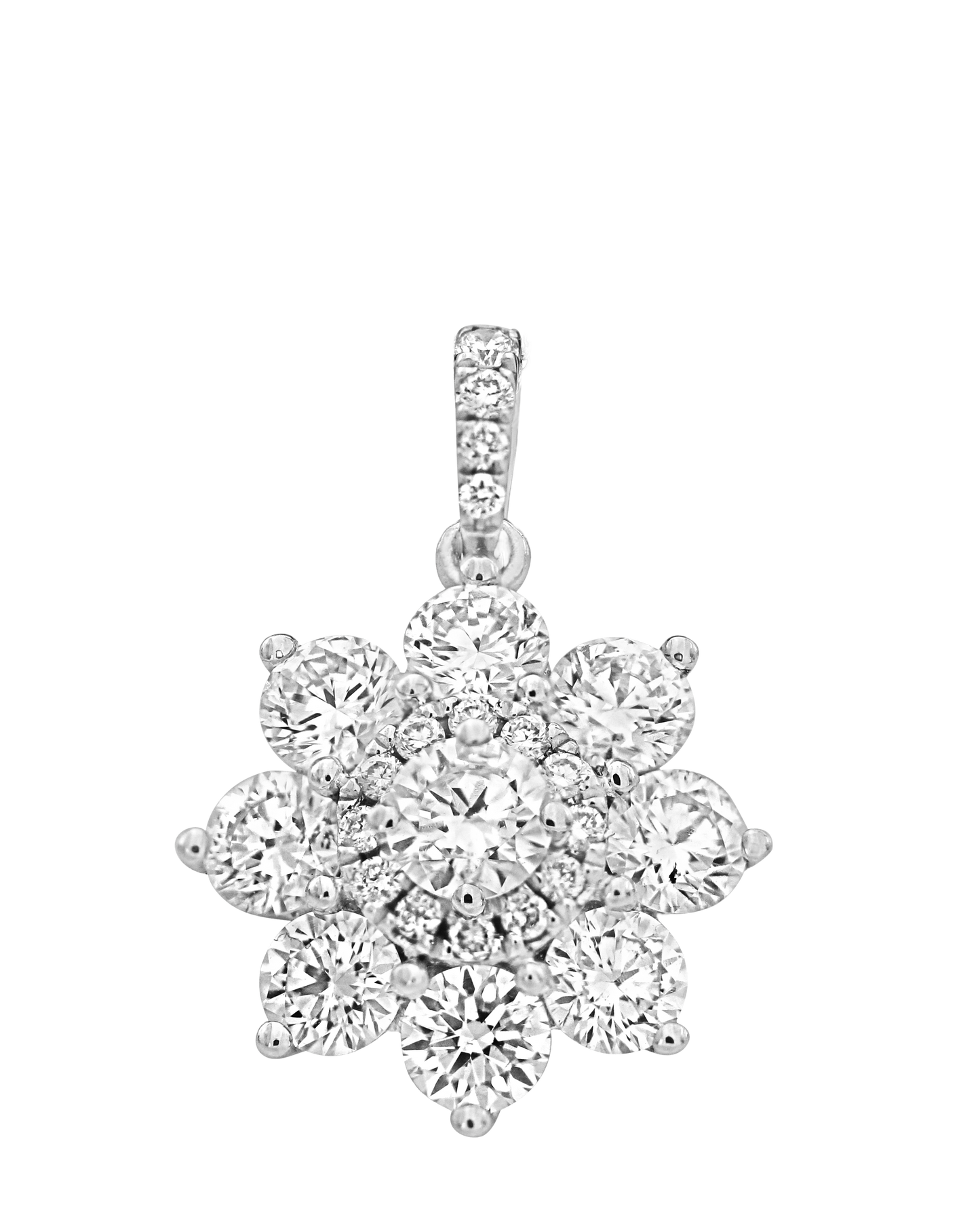 Diamond Flower Cluster Pendant